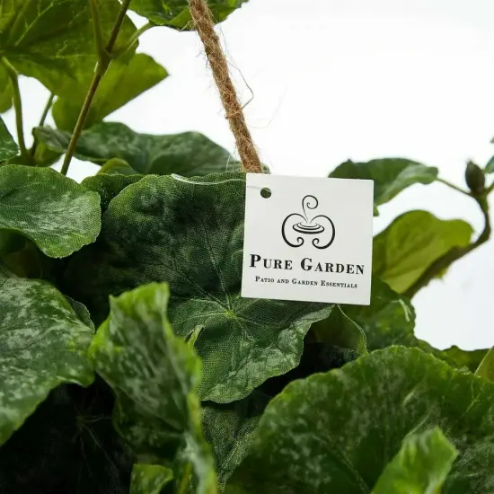 Faux Flower Hanging Basket White Geranium Patio Indoor Garden Lifelike Decor {2}