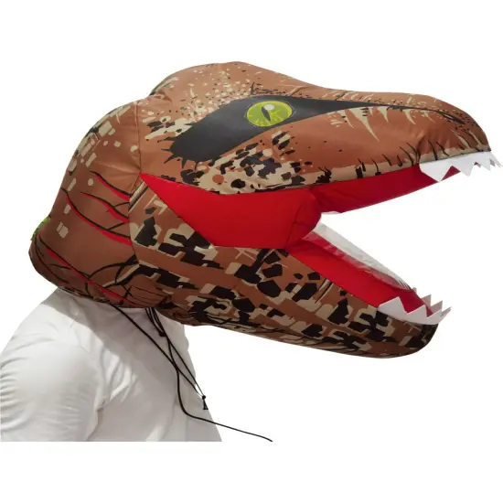 Inflatable Realistic Tyrannosaurus T-Rex Dinosaur Head Costume Accessory {1}