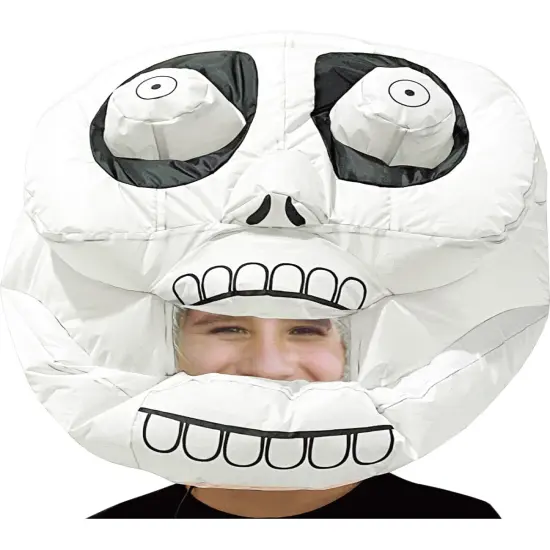 Inflatable Crazy Skeleton Head Costume Accessory {1}