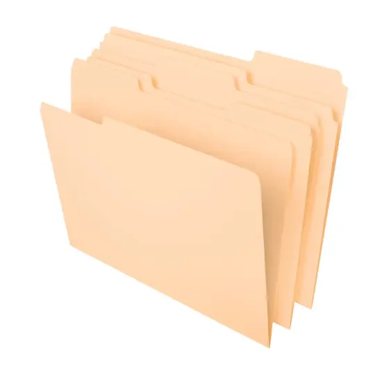 File Folders, Letter Size, Manila, 1/3 Cut, Box of 100 {1}