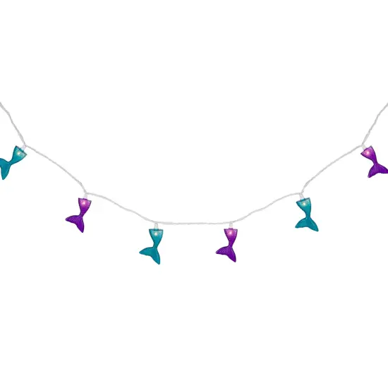 Northlight Mermaid Tails Patio Light Set - 6' White Wire - 10ct Blue {5}