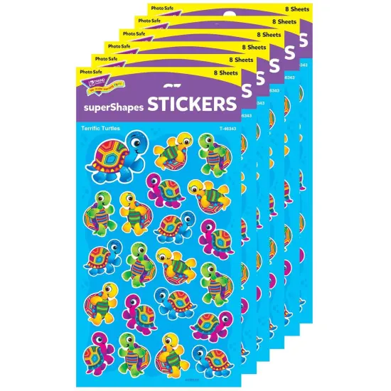 Terrific Turtles superShapes Stickers-Large, 168 Per Pack, 6 Packs {1}