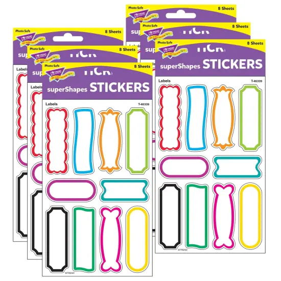 Labels superShapes Stickers-Large, 80 Per Pack, 6 Packs {1}