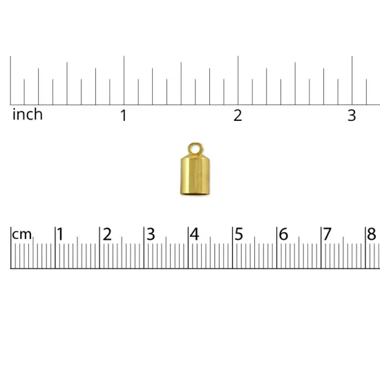 JewelrySupply End Cap with Loop 6mm Gold Plated (Package of 2) {2}