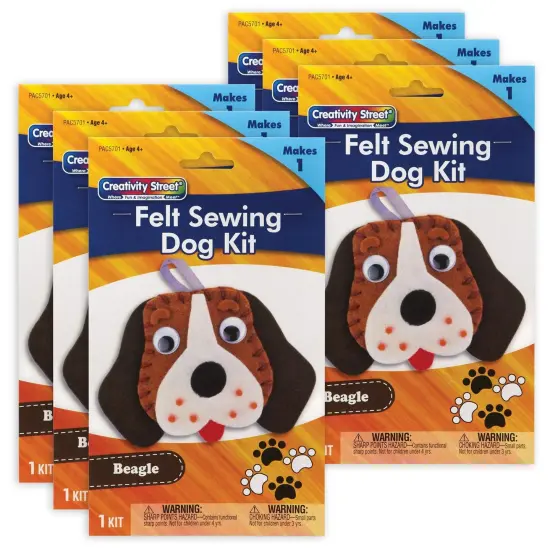 Felt Sewing Dog Kit, Beagle, 5" x 5.5" x 1", 6 Kits {1}