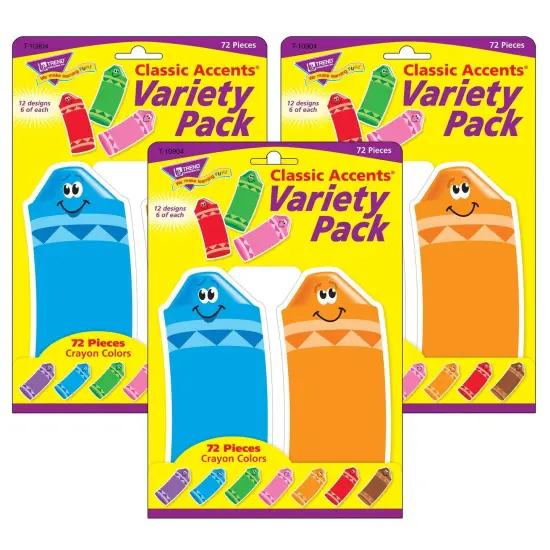 Crayon Colors Classic Accents&reg; Variety Pack, 72 Per Pack, 3 Packs {1}