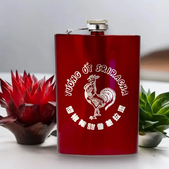 8oz RED Sriracha Flask {2}