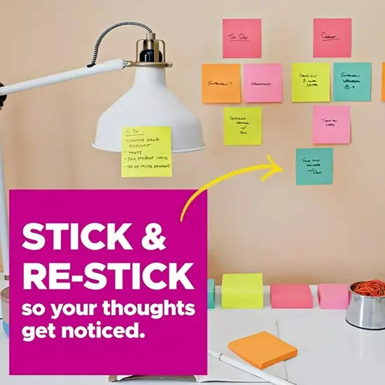 Super Sticky Dispenser Pop-up Notes, 3 in x 3 in, Playful Primaries Collection, 10 Pads {3}