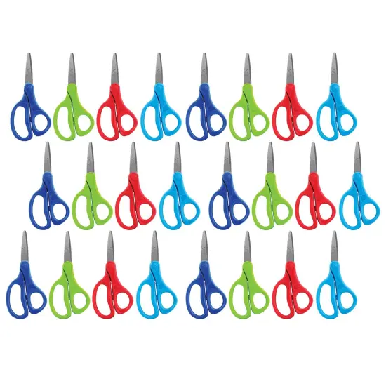Essentials Kids Scissors 5", Pointed, Assorted Colors, Pack of 24 {1}
