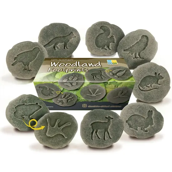 Let's Investigate Woodland Footprint Stones, Set of 8 {1}
