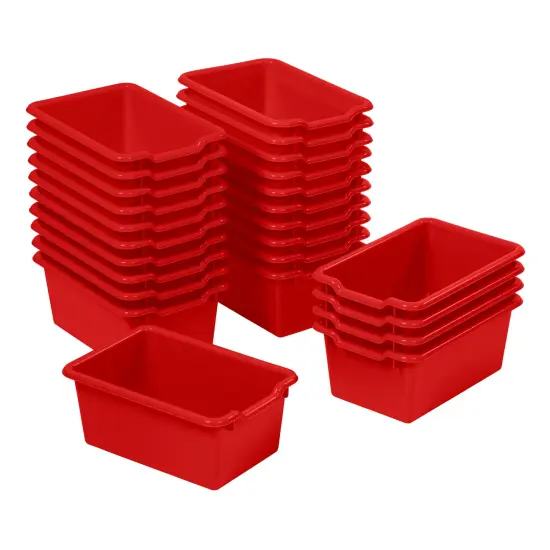 Scoop Front Storage Bins, Multipurpose Organization, 25-Pack Red {1}