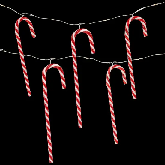 Northlight LED Micro Fairy Candy Cane Christmas Lights - 3' Clear Wire - 10ct Red {4}