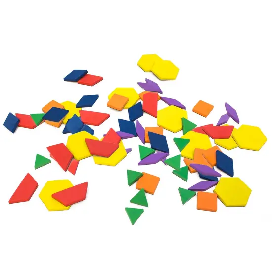 Rainbow Pattern Blocks, Magnetic, Assorted Colors, 100 Pieces {4}