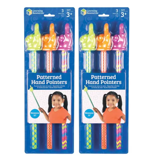 Patterned Hand Pointers, 3 Per Pack, 2 Packs {1}