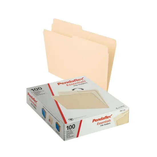File Folders, Letter Size, Manila, 1/2 Cut, Box of 100 {1}