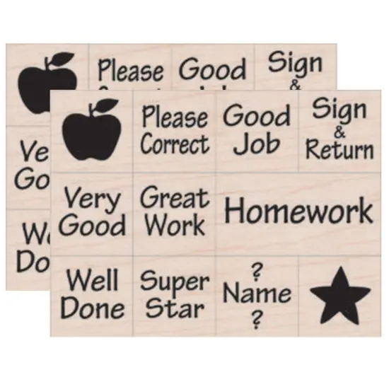 Nearly Tiny Messages From Your Teacher Stamps, 11 per Set, 2 Sets {1}