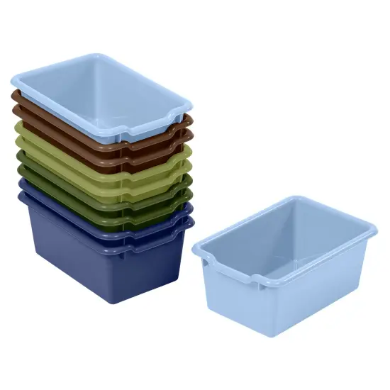 Scoop Front Storage Bins, Multipurpose Organization, 10-Pack Earthtone {1}