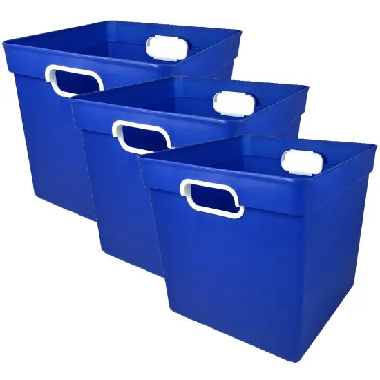 Cube Bin, Blue, Pack of 3 {1}