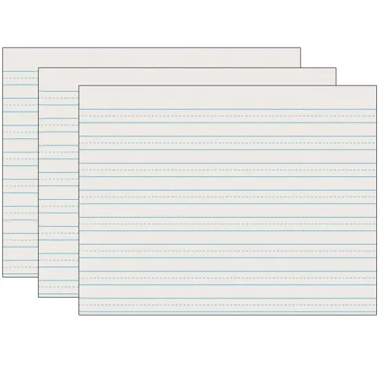 Newsprint Handwriting Paper, Skip-A-Line, Grade 3, 1/2" x 1/4" x 1/2" Ruled Long, 11" x 8-1/2", 500 Sheets Per Pack, 3 Packs {1}