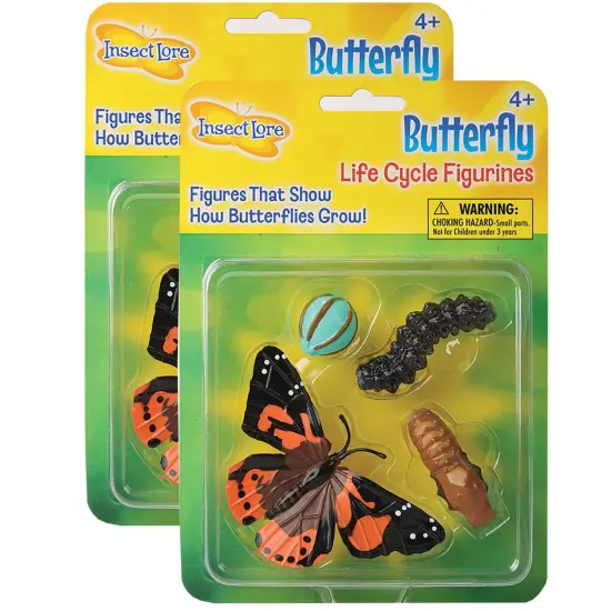 Butterfly Life Cycle Stages Figurines, 4 Per Set, 2 Sets {1}