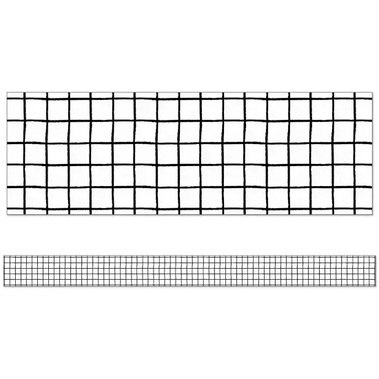 Creatively Inspired Black & White Grid Straight Borders, 36 Feet Per Pack, 6 Packs {2}