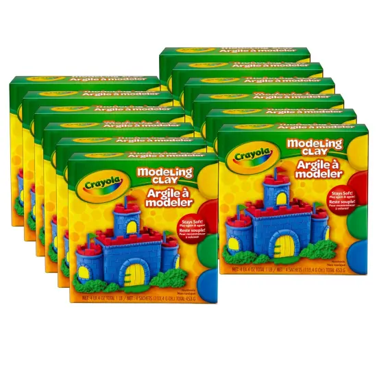 Modeling Clay, 4 Assorted Colors, 1 lb. Box, 12 Boxes {1}