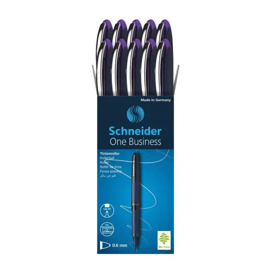 One Business Rollerball Pens, 0.6mm, Violet, Pack of 10 {3}