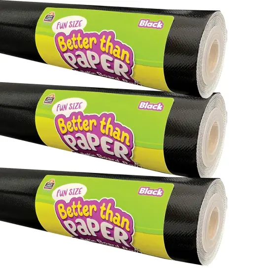Fun Size Better Than Paper&reg; Bulletin Board Roll, 18" x 12', Black, Pack of 3 {1}