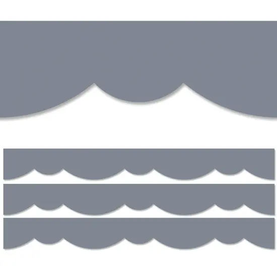 Charcoal Stylish Scallops EZ Border, 48 Feet, 3 Packs {1}