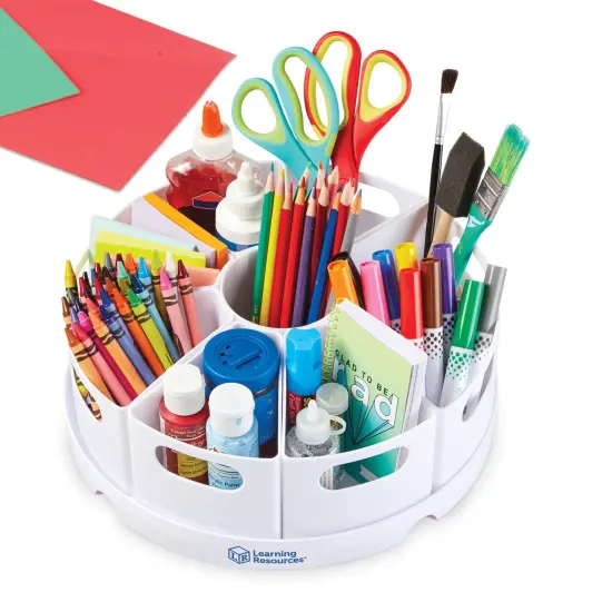 10 Piece set Art/Desk Organizer for Kids, Crayon/Homeschool Organizers and Storage, White {5}