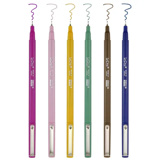 LePen&reg; Micro-Fine Point Pen, Retro, 6 Per Pack, 2 Packs {3}