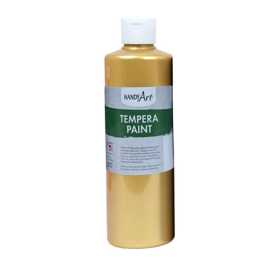Metallic Tempera Paint, 16 oz., Gold, Pack of 3 {2}