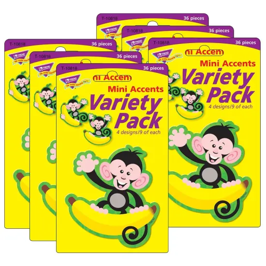Monkeys and Bananas Mini Accents Variety Pack, 36 Per Pack, 6 Packs {1}