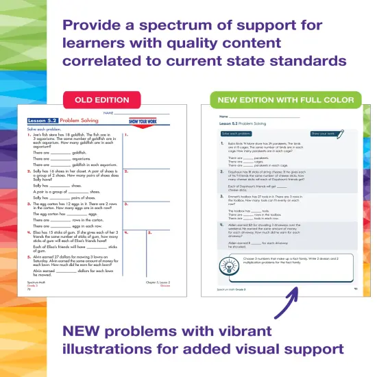 Spectrum 3rd Grade Math Workbook, Mathematics Activity Book for Kids Ages 8-9, Multiplication, Division, Fractions, Addition and Subtraction with 4 Digit Numbers, Classroom or Homeschool Curriculum {3}