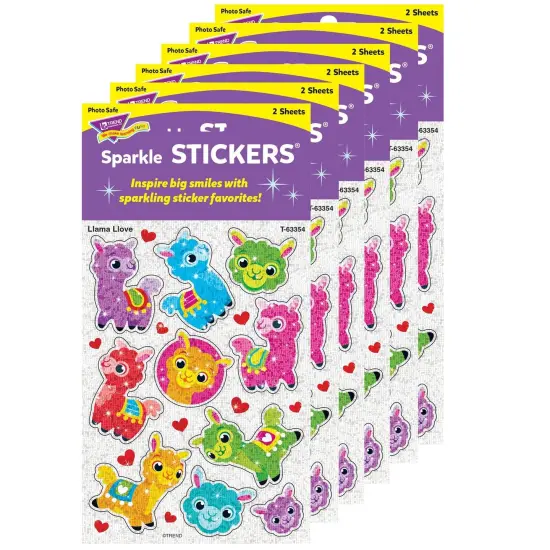 Llama Llove Sparkle Stickers&reg;, 20 Per Pack, 6 Packs {1}