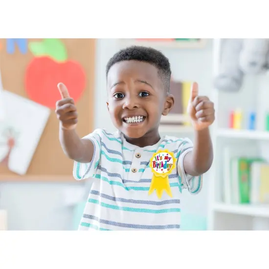 Birthday Ribbons Wear 'Em Badges, 16 Per Pack, 6 Packs {2}