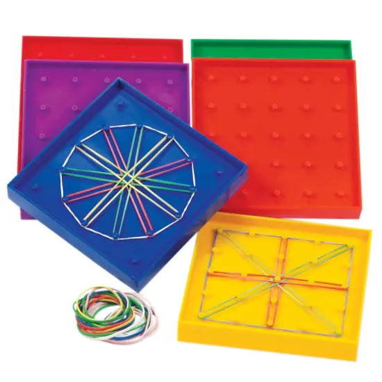 Double-Sided Rainbow Geoboards, Set of 6 {1}