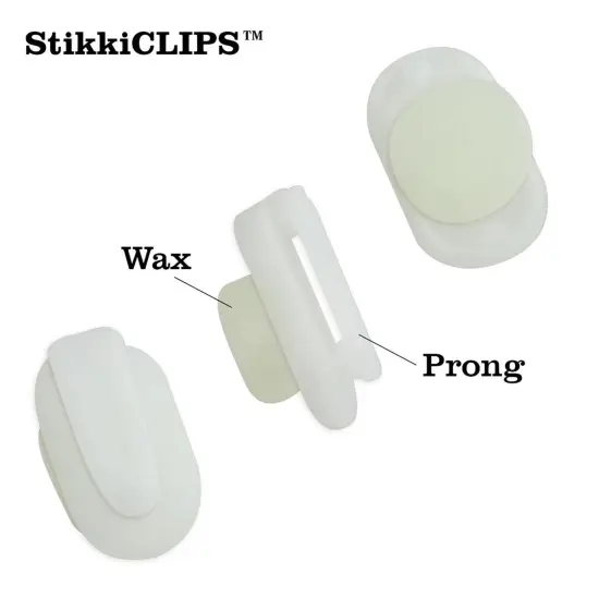 StikkiCLIPS&trade; Adhesive Clips, White, 20 Per Pack, 6 Packs {3}