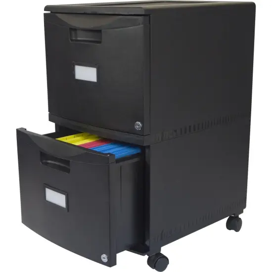 2-Drawer Mobile File Cabinet with Lock, Legal/Letter, Black {2}