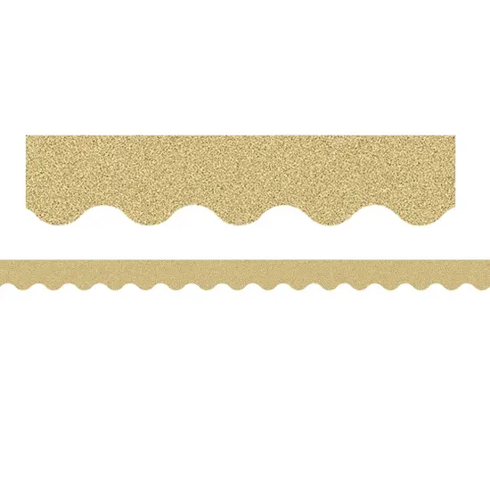 Gold Glitz Scalloped Border Trim, 35 Feet Per Pack, 3 Packs {1}