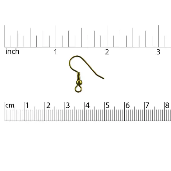 JewelrySupply French Hook Wire with Bead & Spring 19mm Antique Brass Plated (10-Pcs) {3}