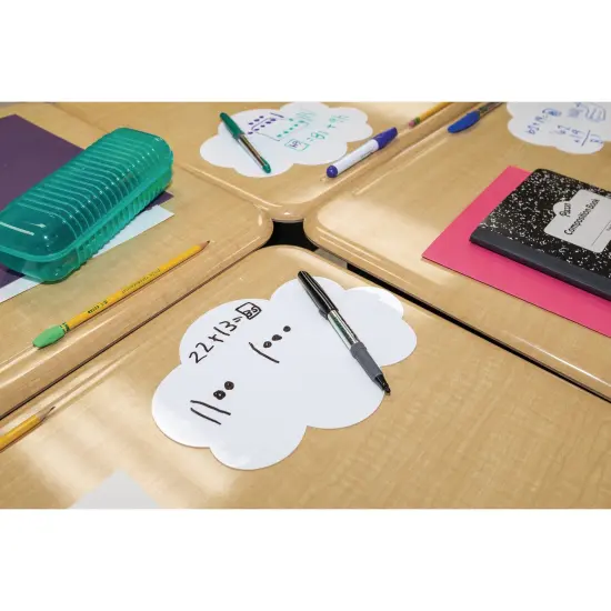 Self-Stick Dry Erase Clouds, White, 7" x 10", 10 Count {4}