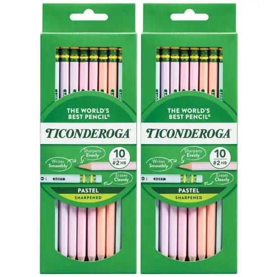 #2 Pastel Pencils, 5 Assorted Colors, 10 Per Pack, 6 Packs {1}