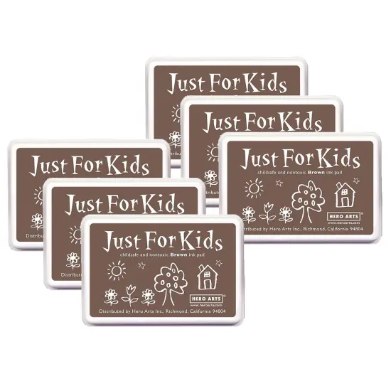 Just for Kids&reg; Ink Pad, Brown, Pack of 6 {1}