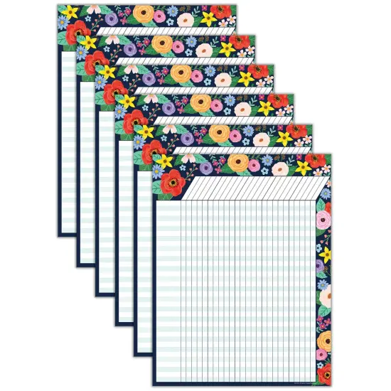 Wildflowers Incentive Chart, 17" x 22", Pack of 6 {1}