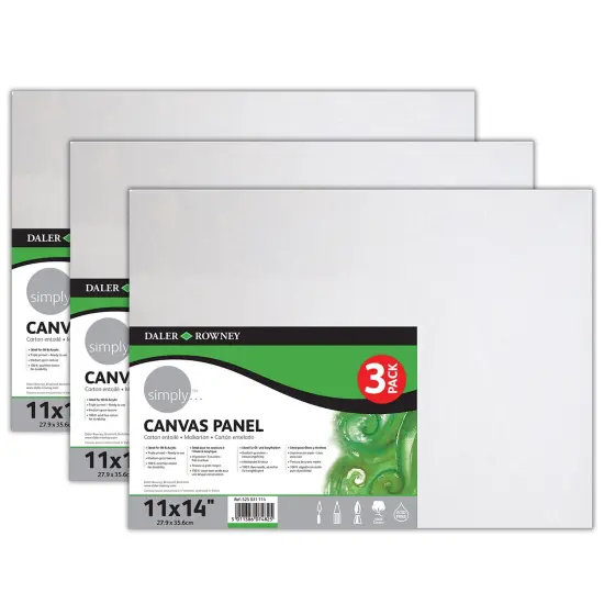 Simply White Canvas Panels Set, 11" x 14", 3 Per Pack, 3 Packs {1}