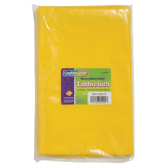 Vinyl Tablecloth, Yellow, 38" x 80", Pack of 3 {2}