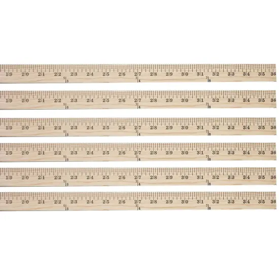 Wood Yardstick, 36", Pack of 6 {1}