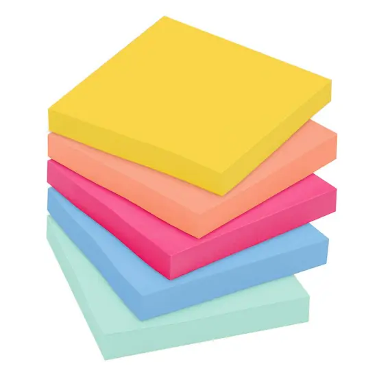 Super Sticky Notes - Summer Joy Collection - 3" x 3" Plain, 12-Pack {2}