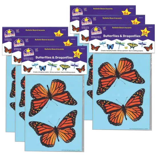 Bulletin Board Accents, Butterflies & Dragonflies, 64 Pieces Per Pack, 6 Packs {1}